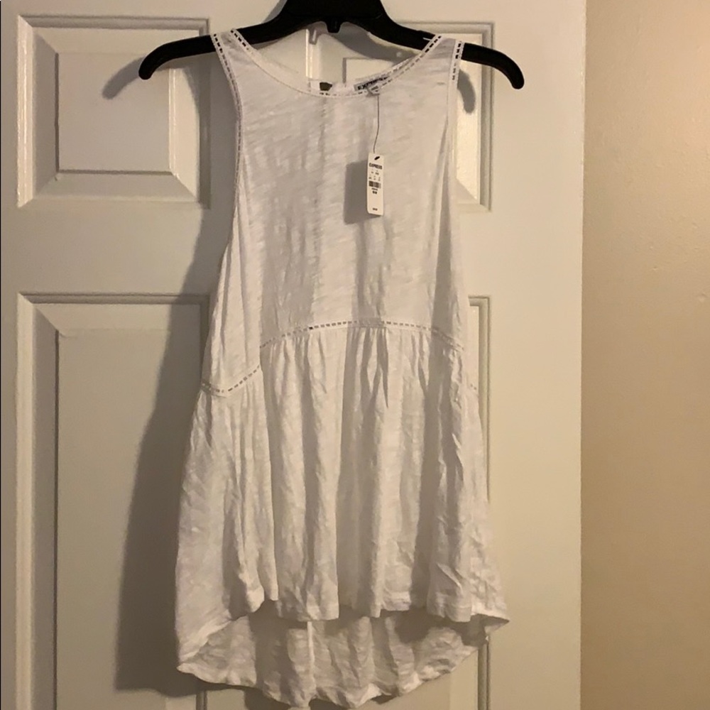 Express white cotton tank